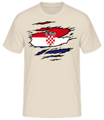 Roztrhaný vlajkový Chorvátsko · Pánske basic tričko