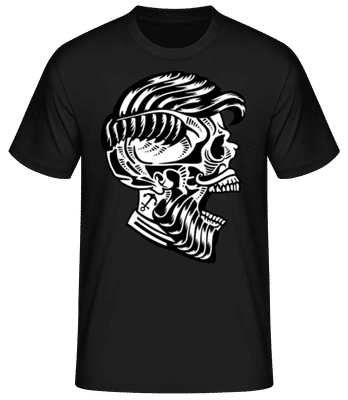 Hipster Skull - Men's Basic T-Shirt - Black - Front