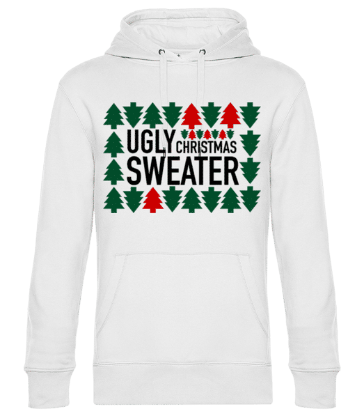 Aperçu: Ugly Christmas Sweater - Sweat à capuche premium Unisexe - Blanc - Devant