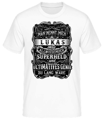 Man Nennt Mich Lukas - Männer Basic T-Shirt - Weiß - Vorne