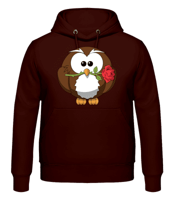 Valentine's Day Owl - Men's Hoodie - Brown - Front
