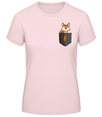 Brusttasche Fuchs - Frauen Basic T-Shirt - Rosa - Vorne