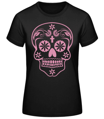 Día de los Muertos Skull - Women's Basic T-Shirt - Black - Front