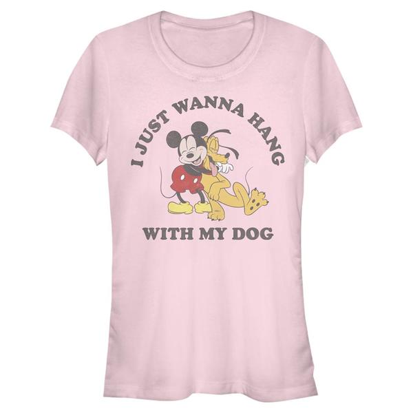 Preview: Disney Classics - Mickey Mouse - Mickey & Pluto Mickey Dog Lover - Women's T-Shirt - Pink - Front