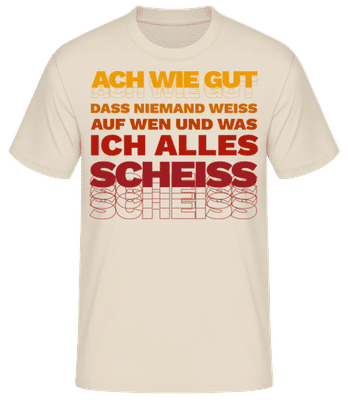 Ach Wie Gut - Männer Basic T-Shirt - Creme - Vorne