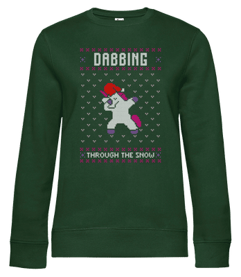 Dabbing Unicorn - Women's standard sweatshirt - Bottle green - Front