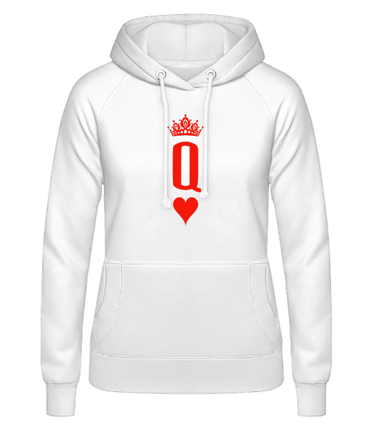 Aperçu: Poker Queen - Sweat à capuche Femme - Blanc - Devant
