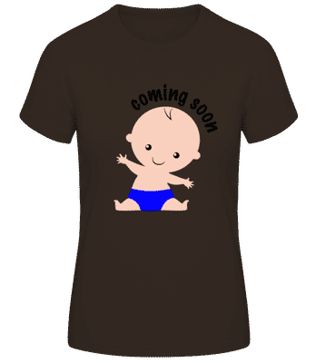 Baby Boy Announcement - Frauen Basic T-Shirt - Braun - Vorne