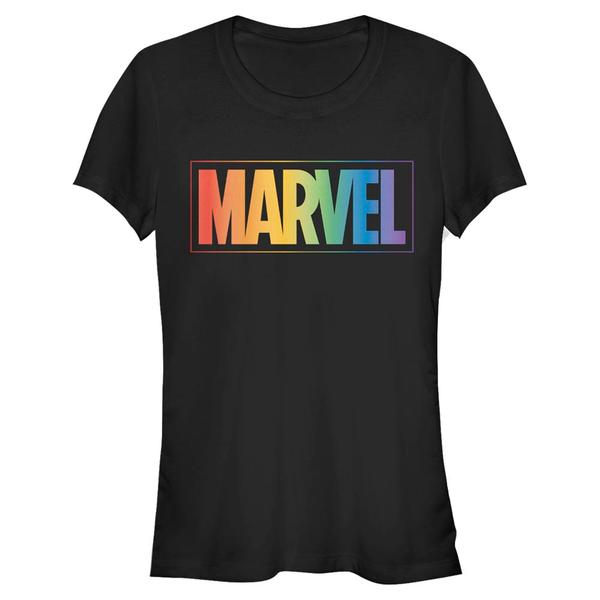 Aperçu: Marvel - Logo Rainbow - Femme T-shirt - Noir - Devant