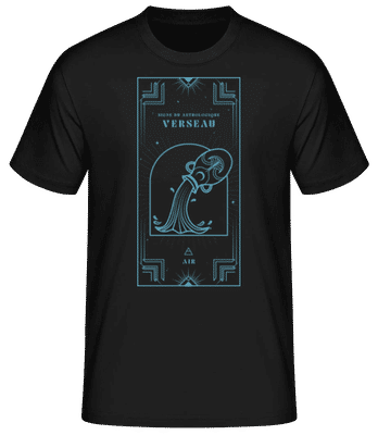 Art Déco Signe Astrologique Verseau - T-shirt standard Homme - Noir - Devant