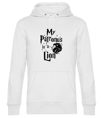 My Patronus Is A Lion - Sweat à capuche premium Unisexe - Blanc - Devant