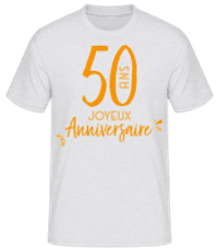 50 Ans Joyeux Anniversaire - T-shirt standard Homme - Gris chiné - Devant