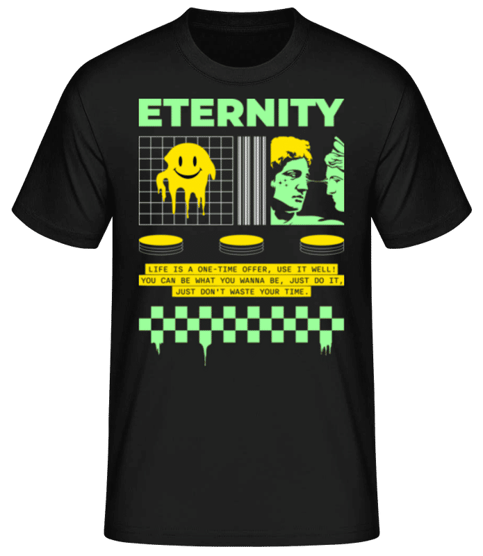 Vista previa: Eternity - Camiseta básica para hombre - Negro - delante