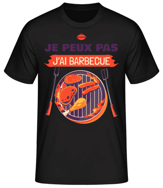 Aperçu: Je Peux Pas J’ai Barbecue - T-shirt standard Homme - Noir - Devant