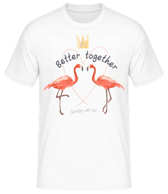 Better Together Flamingos - Men's Basic T-Shirt - White - Front