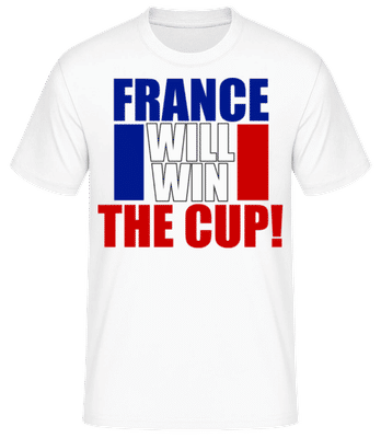 Frankreich Wird Den Pokal Gewinn - Männer T-Shirt B&C - Weiß - Vorne
