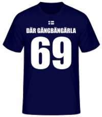 Finnland Fußball Trikot Där Gängbängärla - Männer Basic T-Shirt - Marine - Vorne