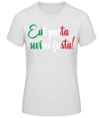 Eat Pasta Swim Fasta - T-shirt standard Femme - Gris chiné - Devant