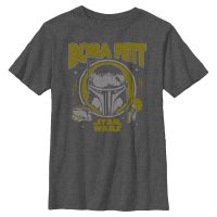 Star Wars - Book of Boba Fett - Boba Fett Big Boba - Detské Tričko - Melírovo antracitová - Predné