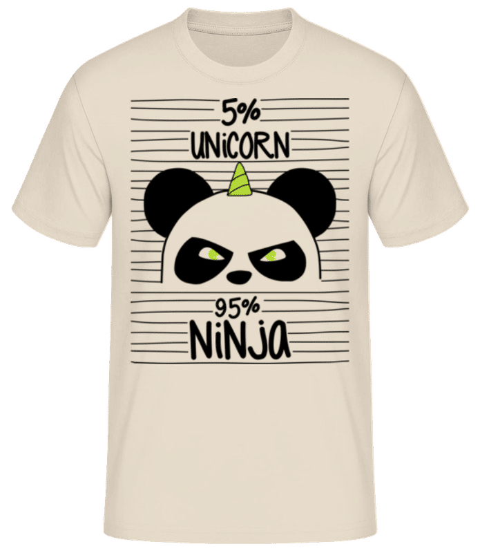 Vista previa: Unicorn Ninja - Camiseta básica para hombre - Crema - delante