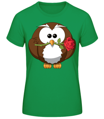 Valentinstag Eule - Frauen T-Shirt B&C - Irischgrün - Vorne
