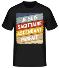 Je Suis Sagittaire Style Rétro - T-shirt standard Homme - Noir - Devant