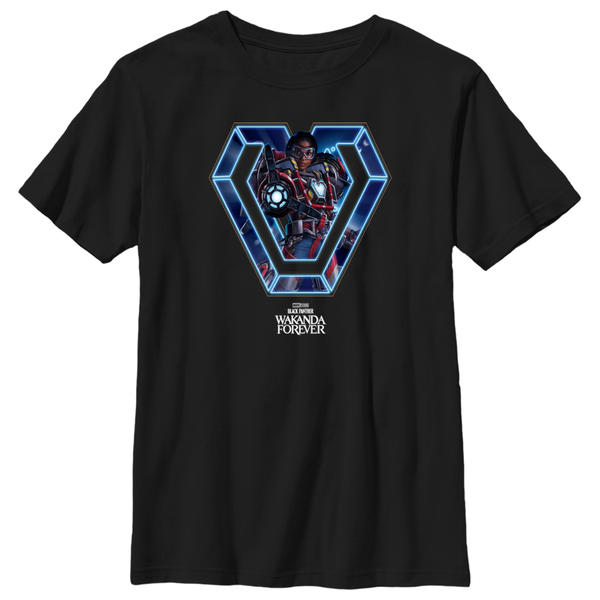 Aperçu: Marvel - Panthère noire Wakanda pour toujours - Iron Heart Neon - Enfant T-shirt - Noir - Devant