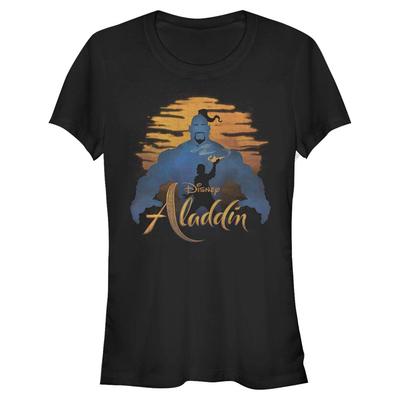 Disney - Aladin - Skupina Genie Silhouette - Femme T-shirt - Noir - Devant