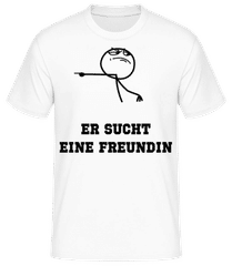 Er Sucht Eine Freundin · Männer Basic T-Shirt