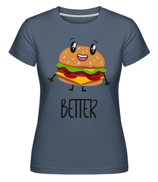 Preview: Better Together Burger -  Shirtinator Women's T-Shirt - Denim - Front