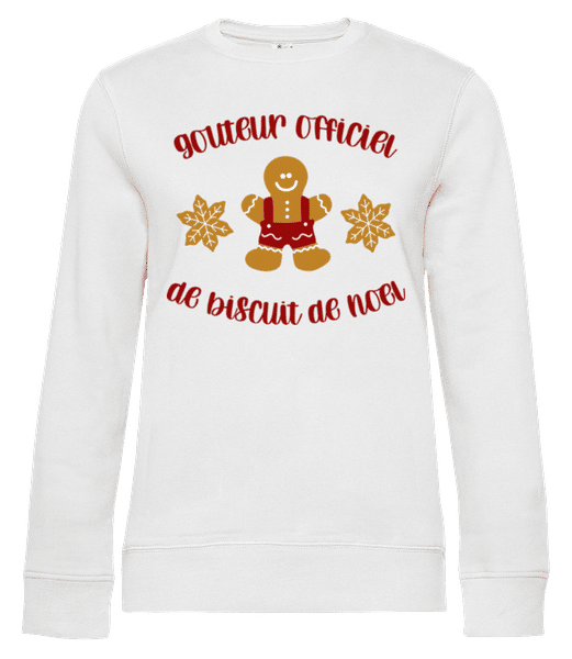 Aperçu: Goûteur Officie De Biscuit De Noël - Sweat-shirt standard pour femme - Blanc - Devant