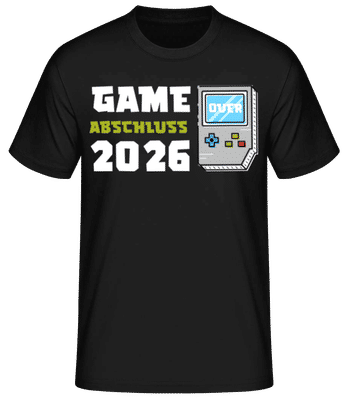Game Over Abschluss 2025 - Männer Basic T-Shirt - Schwarz - Vorne