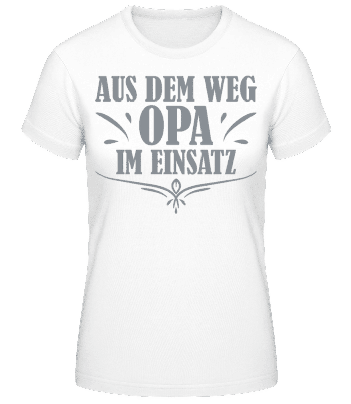 Vorschau: Aus dem Weg Opa im Einsatz - Frauen T-Shirt B&C - Weiß - Vorne