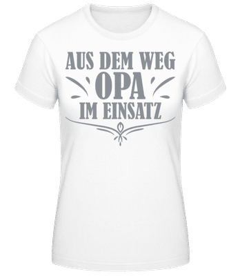 Aus dem Weg Opa im Einsatz - Frauen T-Shirt B&C - Weiß - Vorne