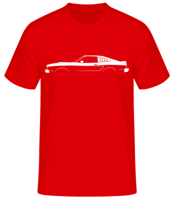 'Ford Mustang II Cobra 1977' Silhouette - Männer Basic T-Shirt - Rot - Vorne