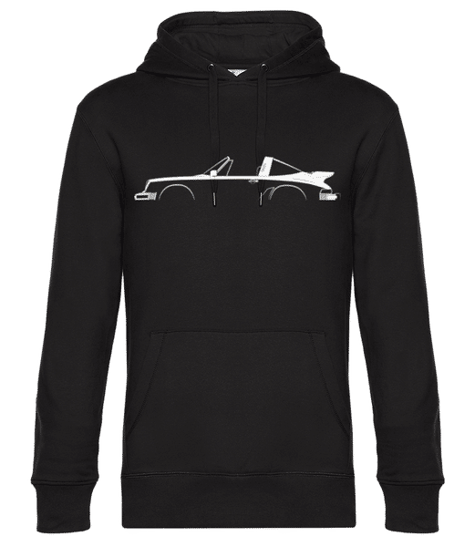 'Porsche 911 Turbo Targa 930' Silhouette - Sweat à capuche premium Unisexe - Noir - Devant
