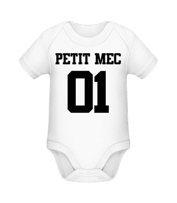 Petit Mec - Body manches courtes bio - Blanc - Devant