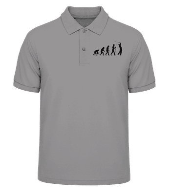 Évolution du golf - Polo en piqué fin pour hommes - Gris chiné - Devant