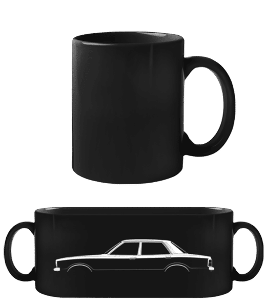 Aperçu: 'Ford Cortina Mk IV' Silhouette - Tasse Noire - Noir - Devant