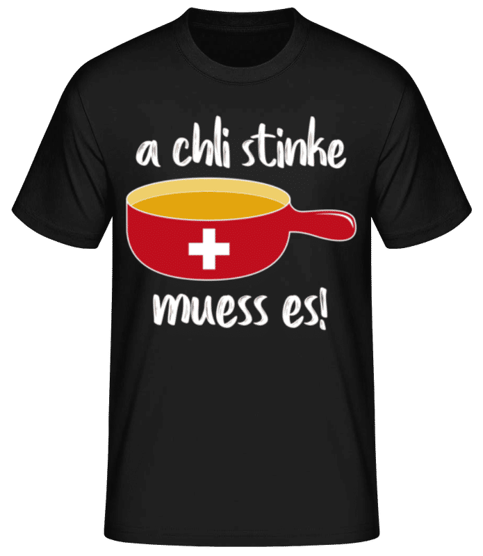 Vorschau: A Chli Stinke Muess Es - Männer Basic T-Shirt - Schwarz - Vorne