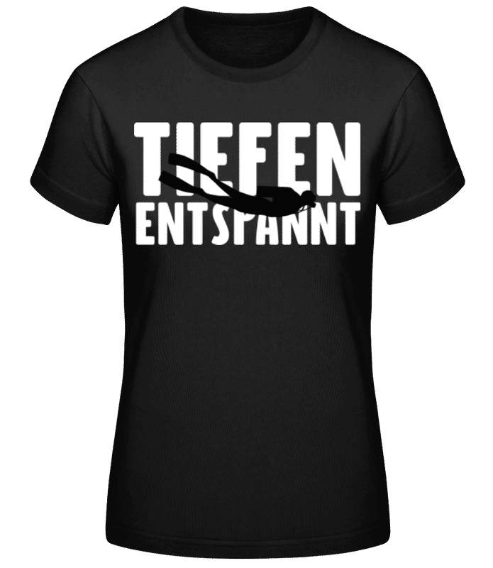 Vorschau: Tiefenentspannt Taucher - Frauen Basic T-Shirt - Schwarz - Vorne