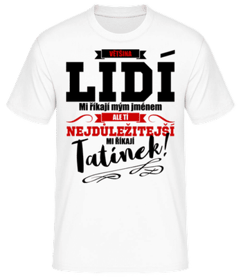 Důležité informace Lidé Call Me táta - Pánské basic tričko - Bílá - Napřed