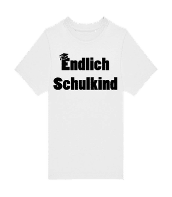 Endlich Schulkind Schwarz - Kinder T-Shirt B&C - Weiß - Vorne