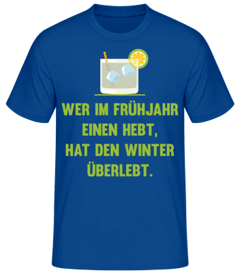 Winter Überlebt - Männer Basic T-Shirt - Royalblau - Vorne