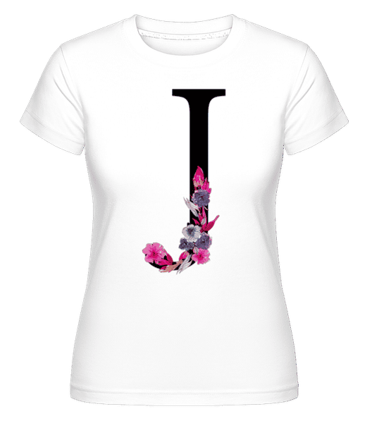 Aperçu: Fleurs Initiale J -  T-shirt Shirtinator femme - Blanc - Devant