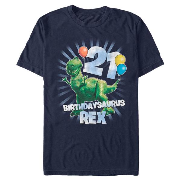 Aperçu: Pixar - Toy Story - Rex Ballon 21 - Birthday - Homme T-shirt - Bleu marine - Devant