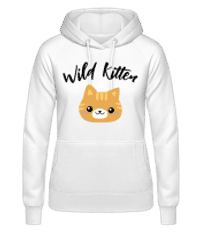 Wild Kitten - Frauen Hoodie - Weiß - Vorne