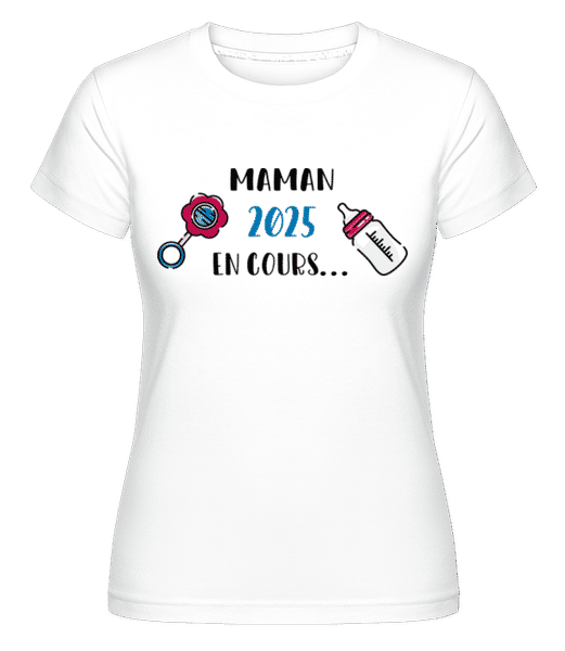 Aperçu: Maman 2024 En Cours -  T-shirt Shirtinator femme - Blanc - Devant
