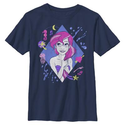 Disney - The Little Mermaid - Malá mořská víla 90S - Kids T-Shirt - Navy - Front