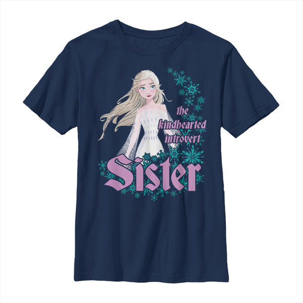 Preview: Disney - Frozen - Elsa Kindhearted Sister - Kids T-Shirt - Navy - Front